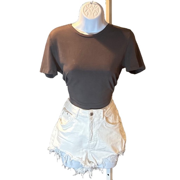 Zara Pants - ZARA Women's High-Rise Distressed Denim Shorts - Size 6